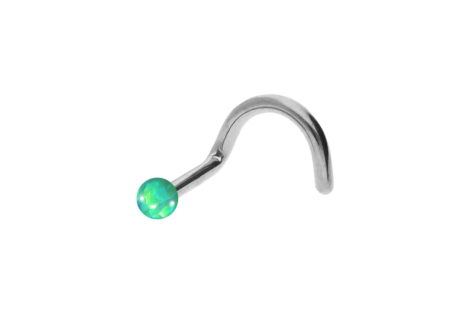 Chirurgenstahl Nasenstecker Nasenpiercing Spirale SYNTHETISCHER OPAL ++SALE++